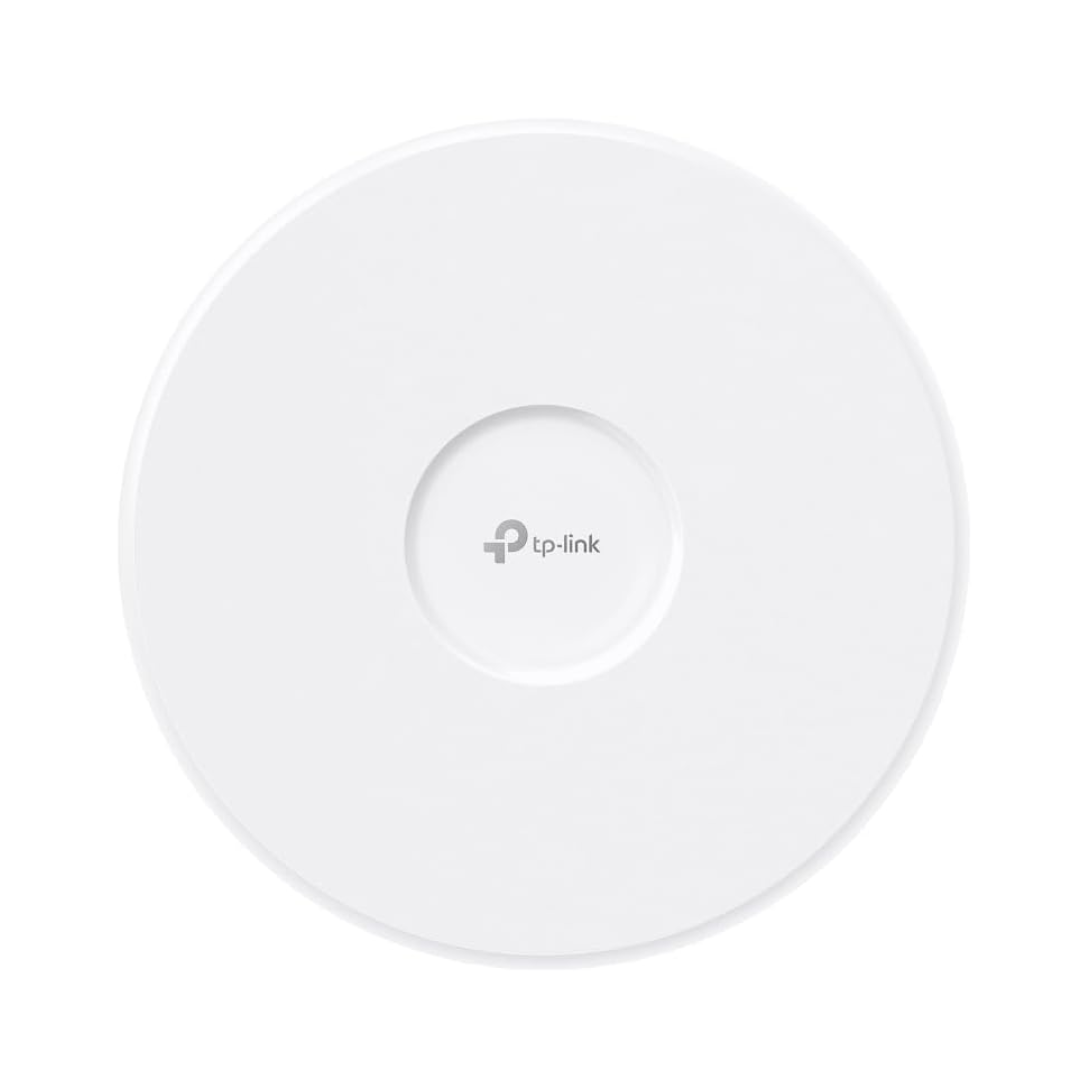 White TP-Link wireless access point on a white background